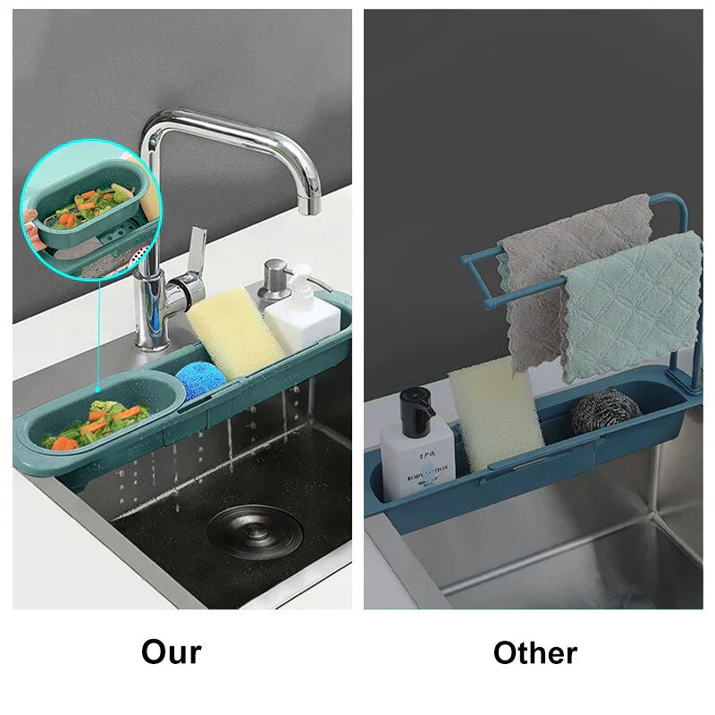 Maliben | Orgnivo Adjustable Sink Organizer | Telescopic Function | For Sponges & Cloths | Ventilated & Hygienic