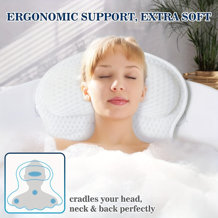 MAliben | Luxiespa 4d Luxe Bath Pillow - Breathable Pillow With Neck And Back Support For a Relaxing Bath