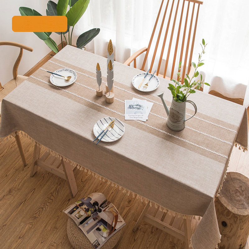 Maliben | Waterproof Oil-resistant Rectangular Tablecloth Cotton Linen Wrinkle-resistant Tablecloth for Kitchen Dining Room Buffet Party
