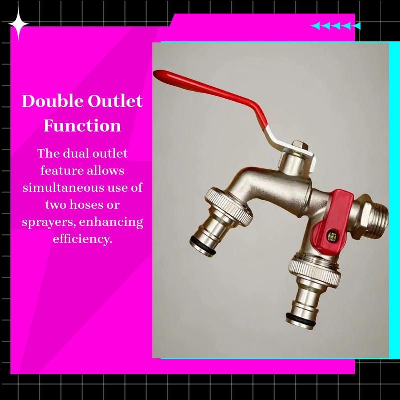 Maliben | Dual-Outlet Stainless Garden Faucet – Rustproof 2-Way Tap With Quick Connect & Independent Valves