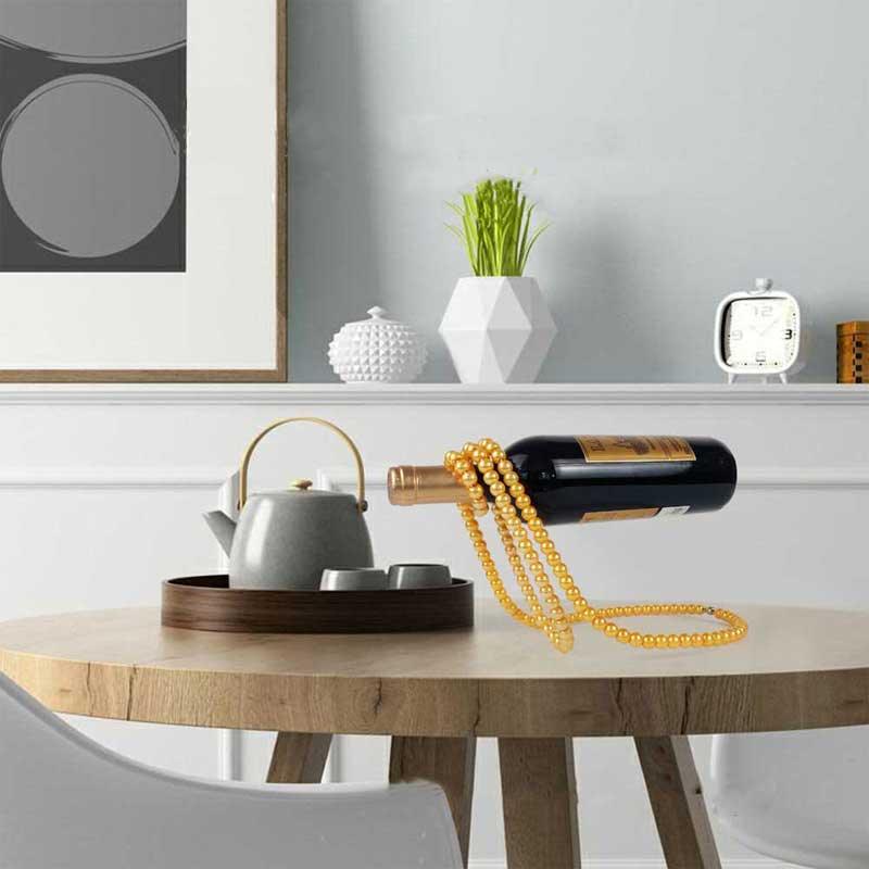Maliben | Elegant Pearl Bottle Holder - Hanging Wine Bottle Holder Rack