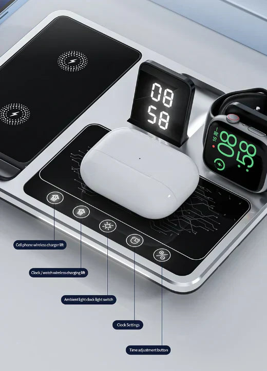 Maliben | Easycharge - 4-In-1 Wireless Charging Station For Iphone, Apple Watch And Airpods - Fast And Efficient Charger