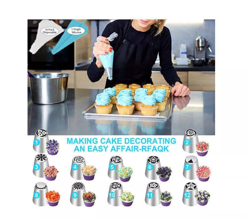 Maliben TitanSplendor Cake Decorating Set — Stainless Steel