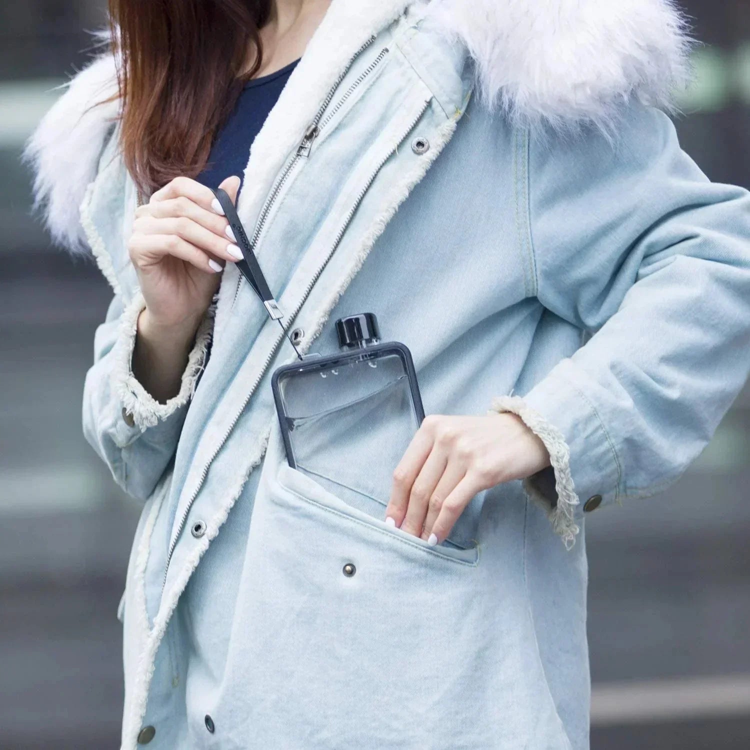 Maliben | Flat transparent water bottle