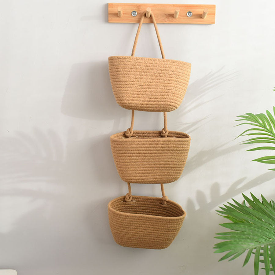 Maliben | 3-Layer Cotton Wall Storage Basket