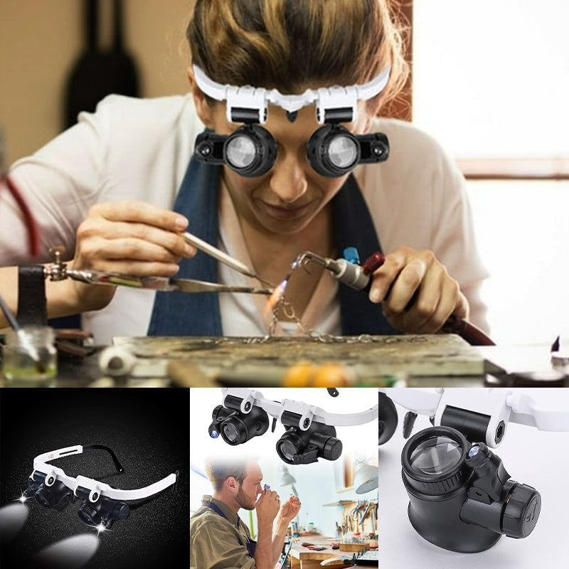 Maliben | Magnifying glasses with LED lamps for double eyes