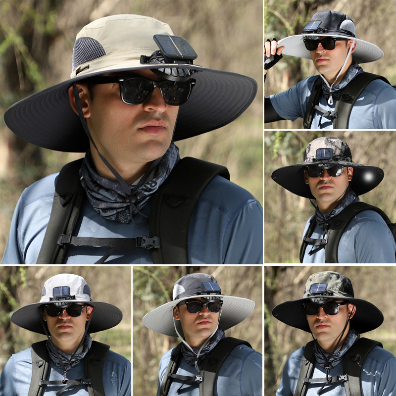 Maliben | Solar And Usb Charging Fan Outdoor Fishing Hat