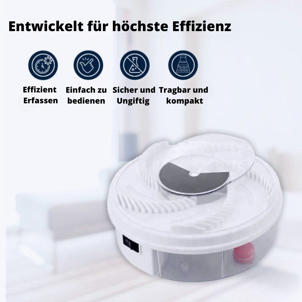 Maliben | Insektosilent Fly Trap With Rotation & Bait Chambers | Quiet & Eco-Friendly | For Indoor & Outdoor