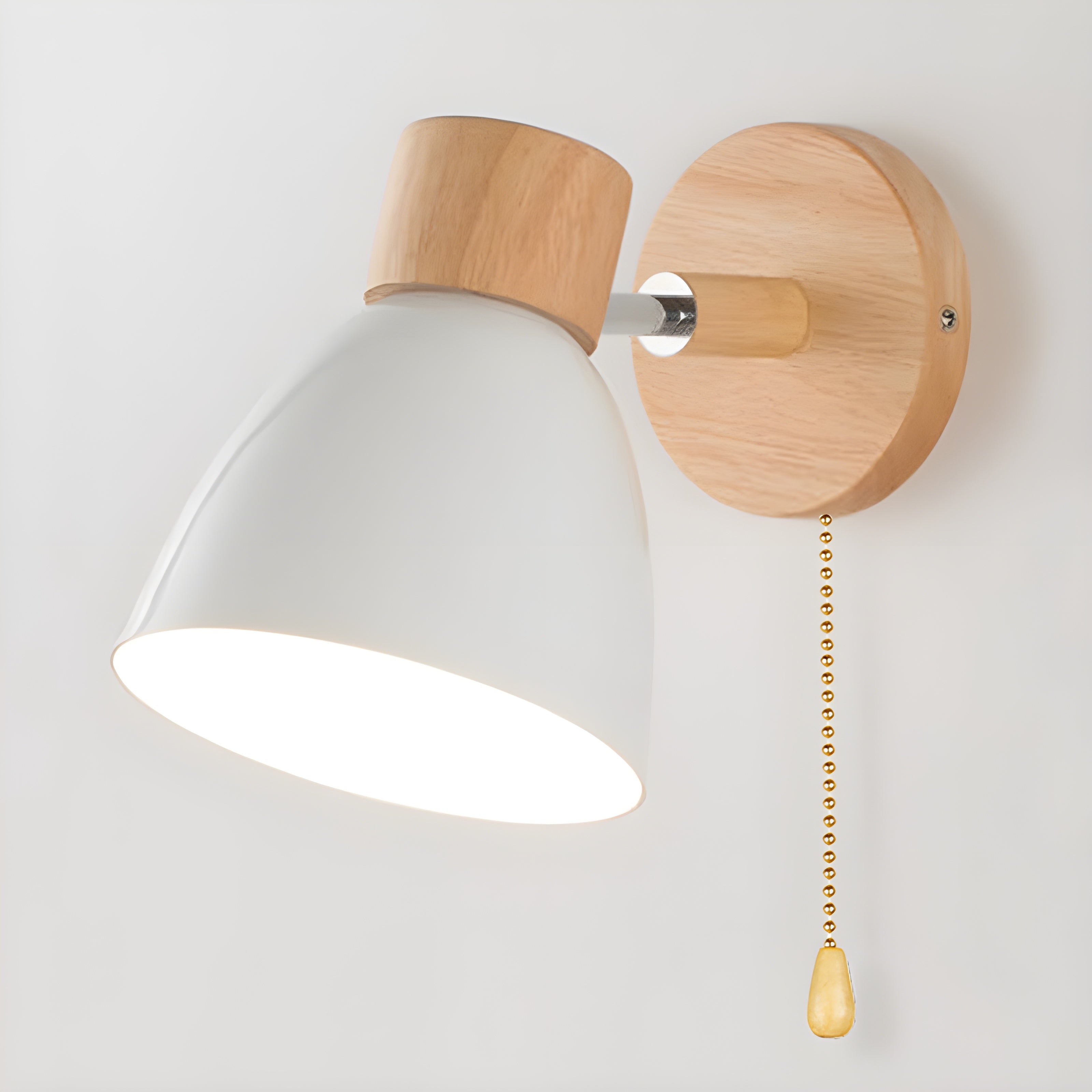 Maliben | Wooden Norwegian Wall Lamp With Switch For The Bedroom