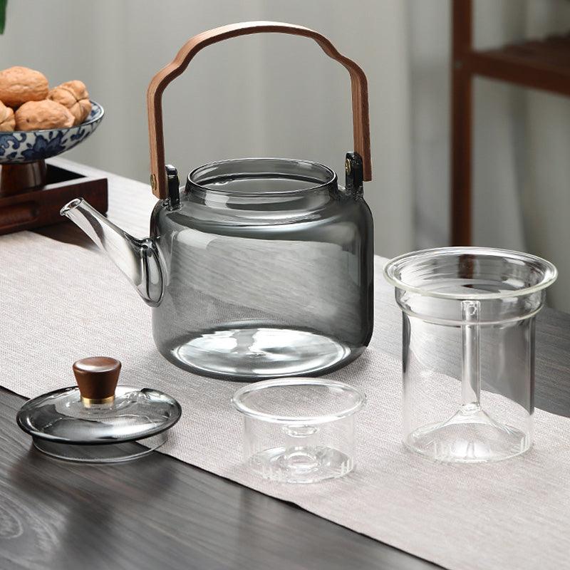 Maliben | Grijzen Teekanne | Wood & Glass, Tea Maker