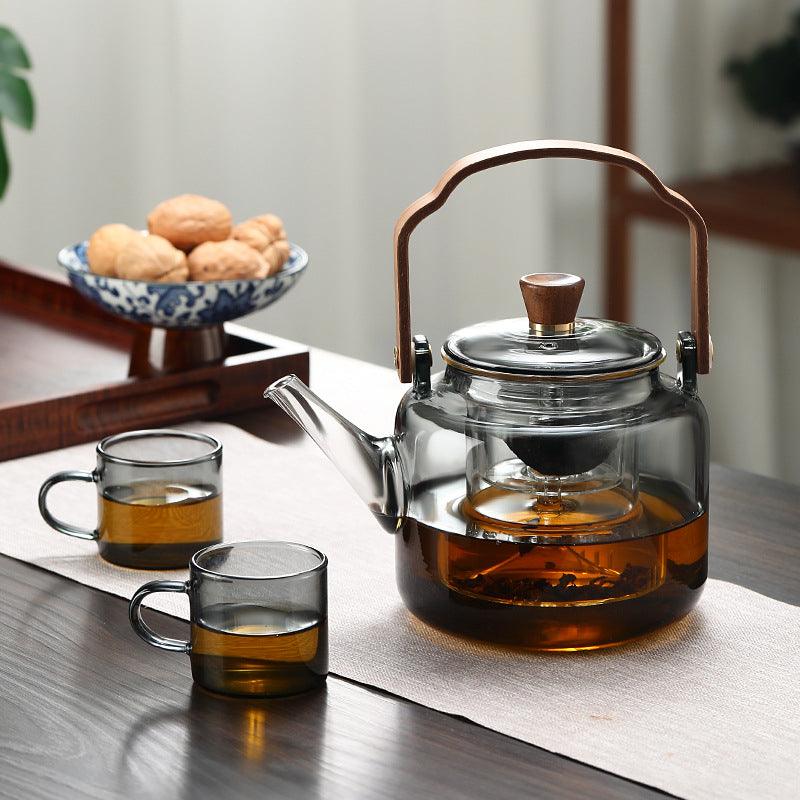 Maliben | Grijzen Teekanne | Wood & Glass, Tea Maker