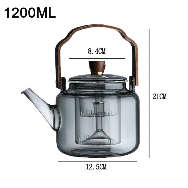 Maliben | Grijzen Teekanne | Wood & Glass, Tea Maker