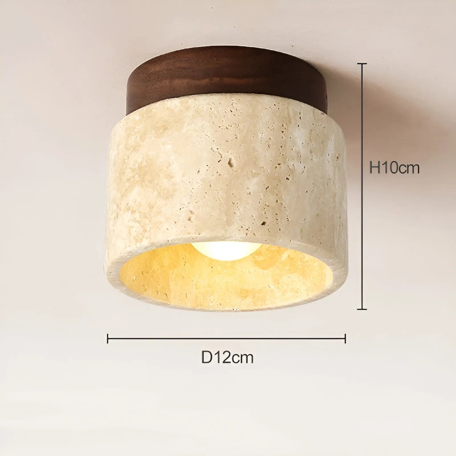 Maliben | Rustic Travertine Ceiling Lamp - Travaglow