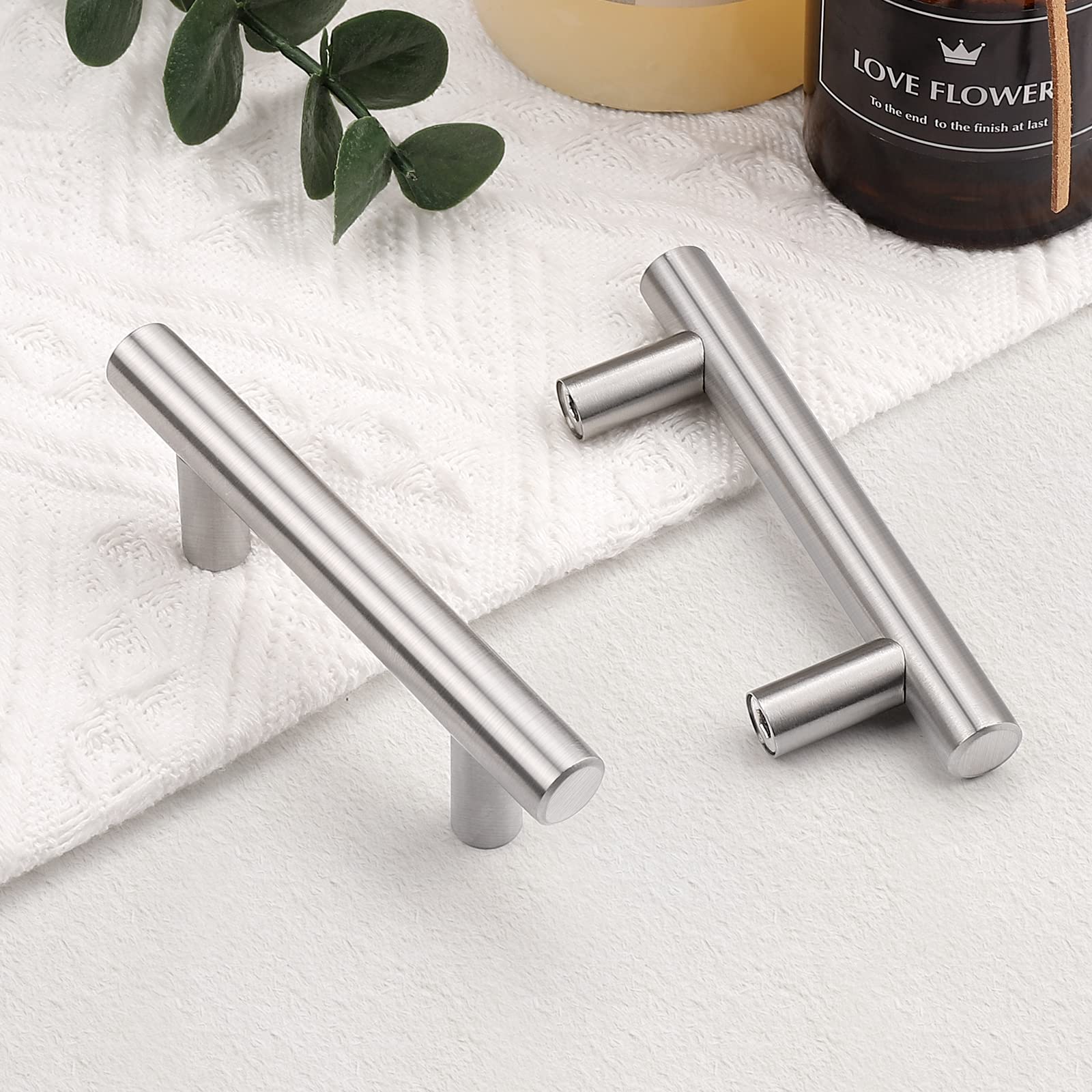 Maliben | Brushed Nickel Modern Stainless Steel Drawer Hardware T-Bar Handles