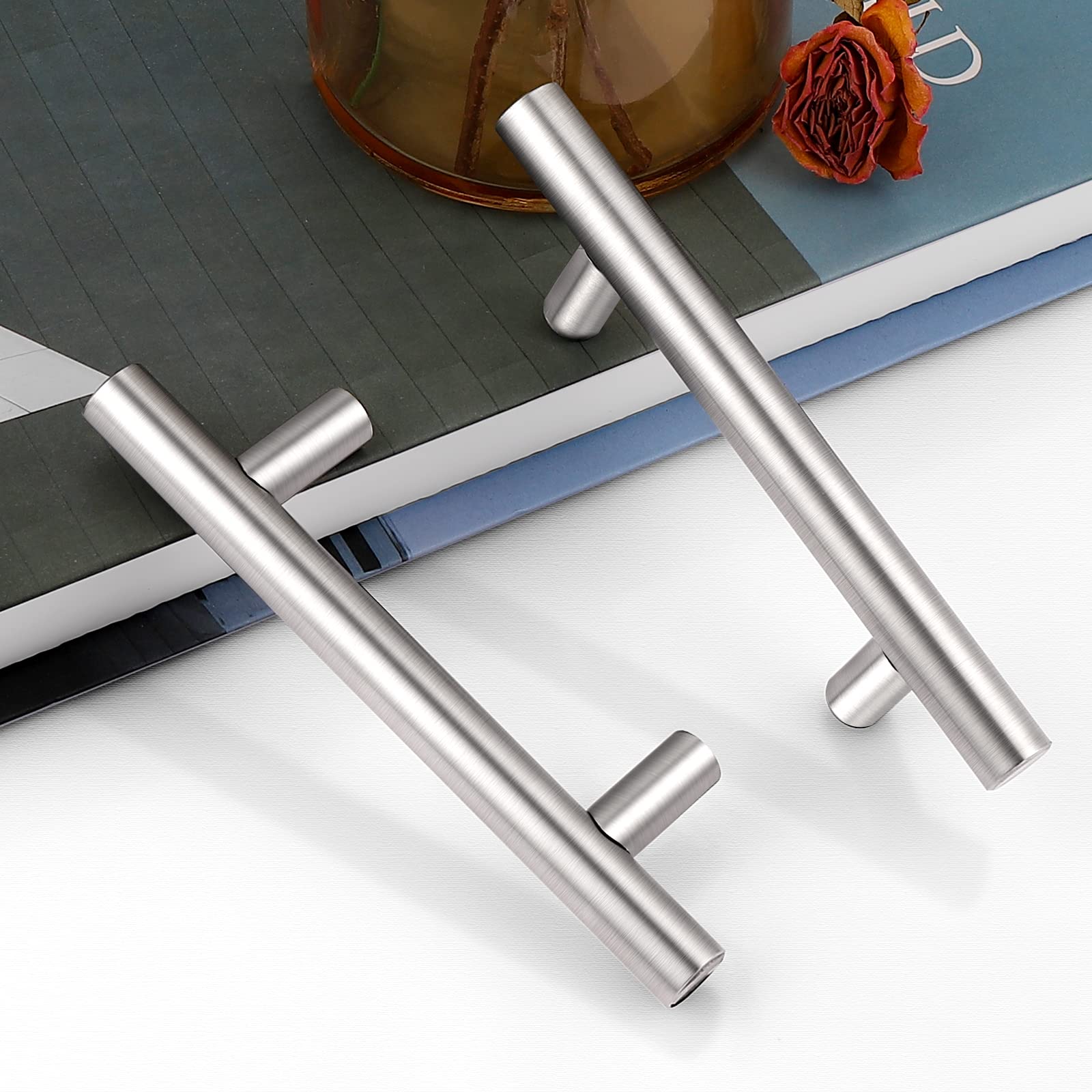 Maliben | Brushed Nickel Modern Stainless Steel Drawer Hardware T-Bar Handles