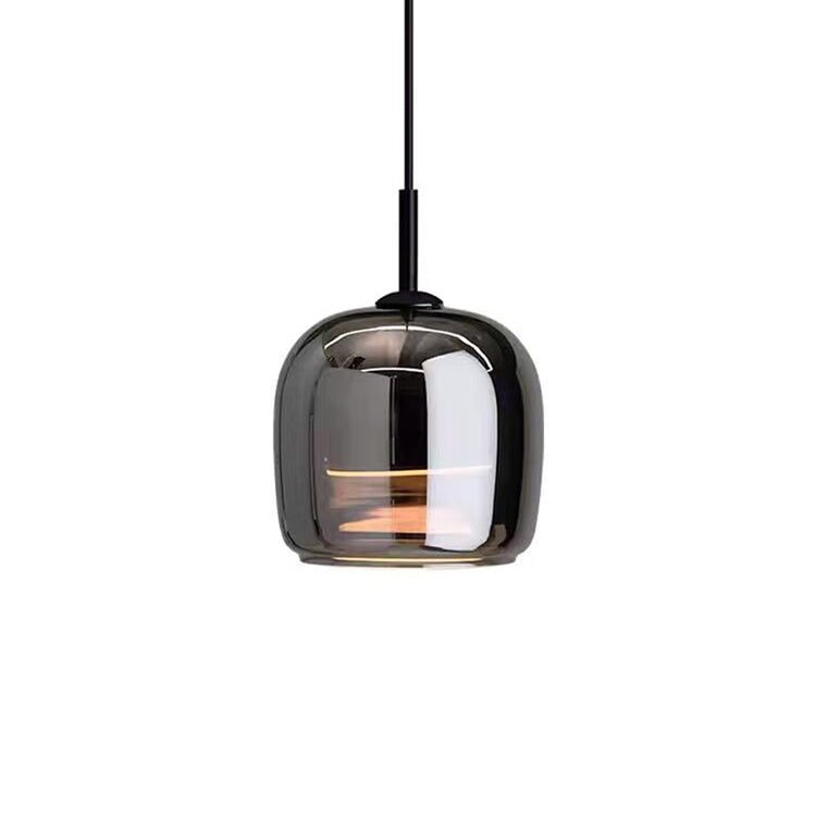 Maliben | Nordic Black Glass Pendant Light Fixture - Modern Hanging Lamp For Kitchen Island & Dining Room
