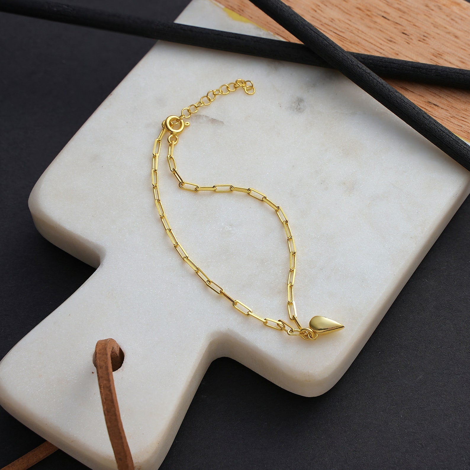 Maliben | Magnetic Heart Paperclip Chain Love Bracelet Set