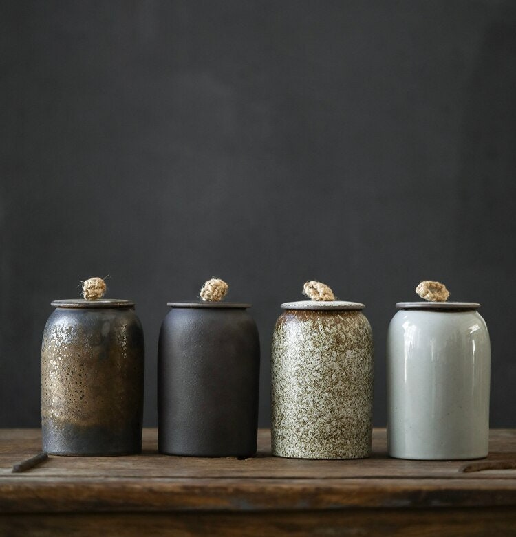 Maliben | Kitchen Vintage Storage Jar for Cookies and Sugar | Airtight Ceramic Pot Gong Fu