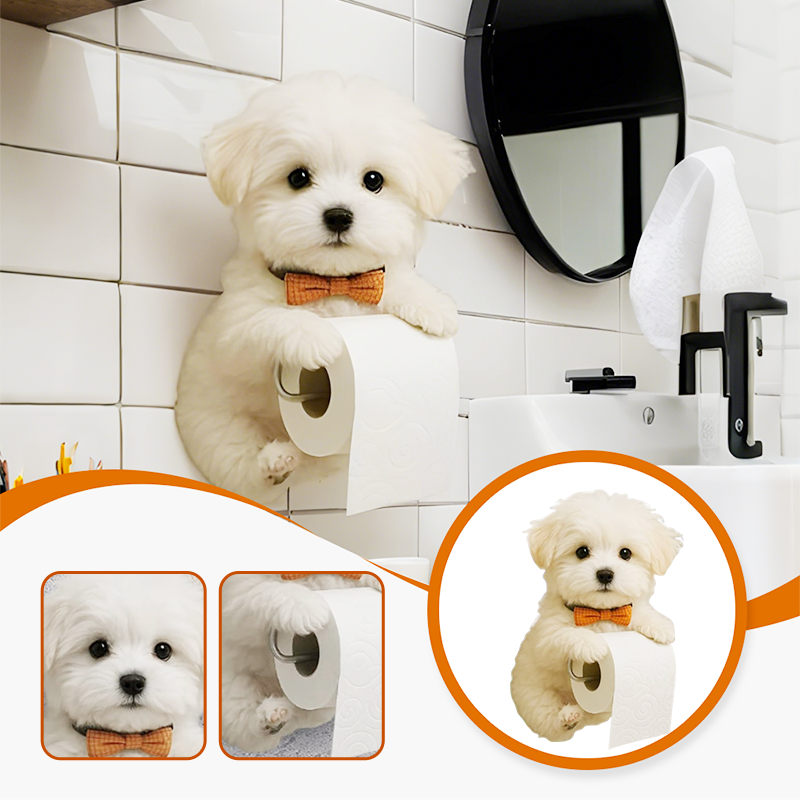 Maliben Dog Toilet Paper Holder — Decorative Bathroom Dispenser