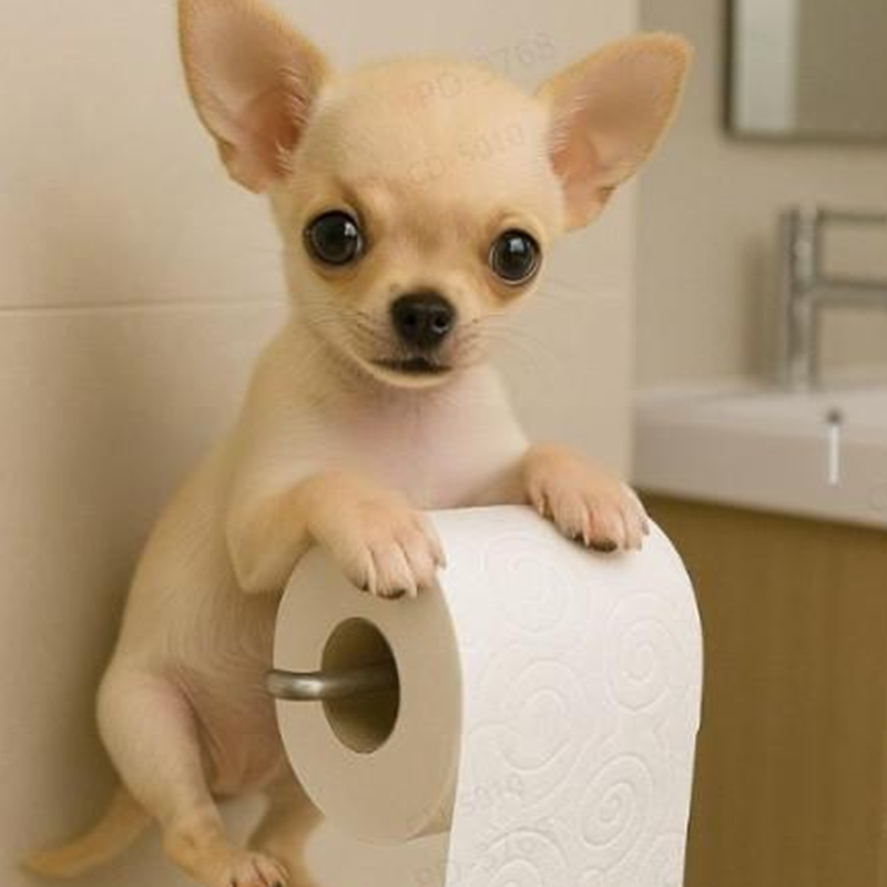 Maliben Dog Toilet Paper Holder — Decorative Bathroom Dispenser