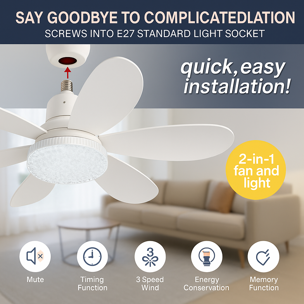 Maliben | Elegant Flower Energy Saving Rc Ceiling Fan Lamp