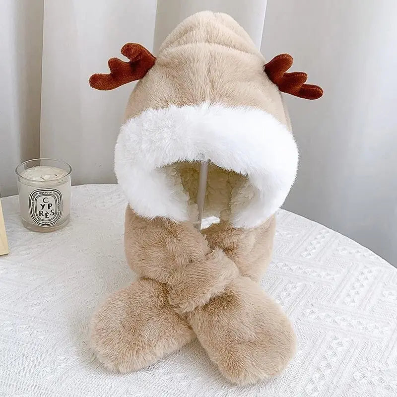 Maliben | Warm & Cozy – 2-In-1 Beanie & Scarf With Plush For Cold Days