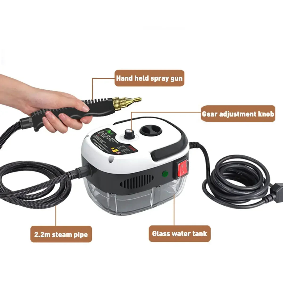 Maliben | Steampower High Pressure Steam Cleaner | Powerful Steam Cleaner For Deep Cleaning And Hygiene