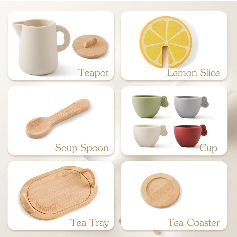 Maliben | Wood And Silicone Tea Set
