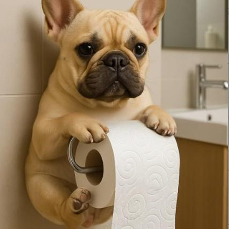 Maliben Dog Toilet Paper Holder — Decorative Bathroom Dispenser