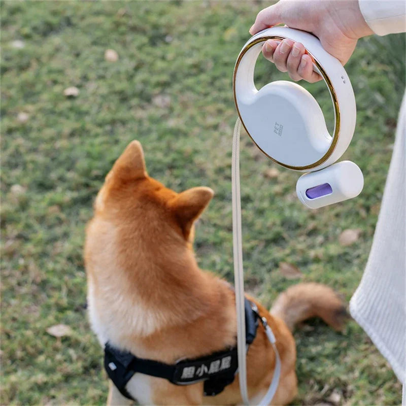 Maliben | Automatic Dog Leash With Integrated Light And Pouch Holder.
