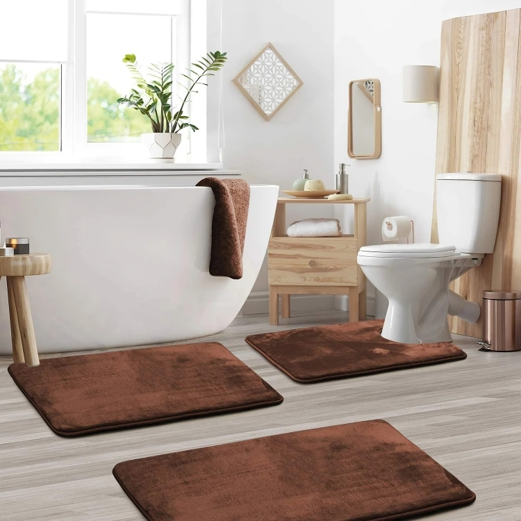 Maliben | Bathroom Mat Set Memory Foam Non Slip