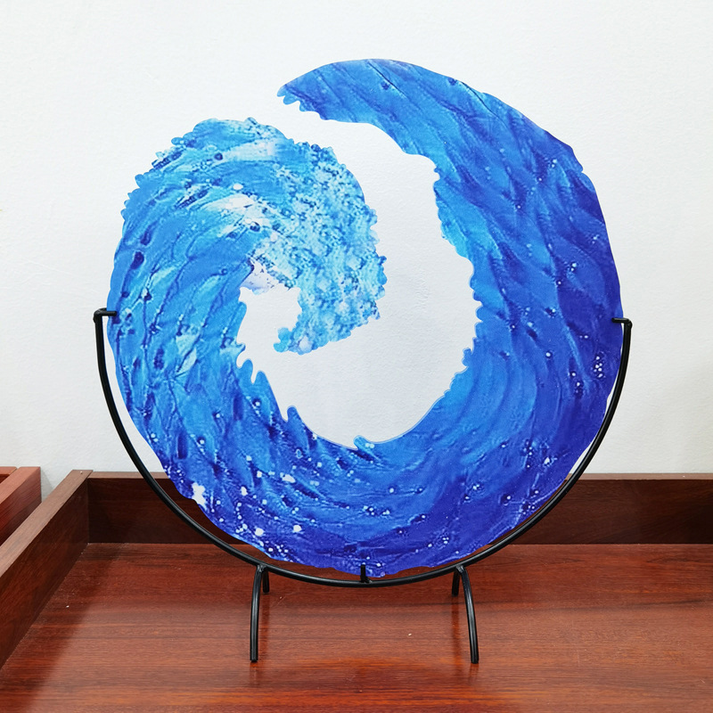 Maliben | Glass Sculpture Of Ocean Wave - Aquawave