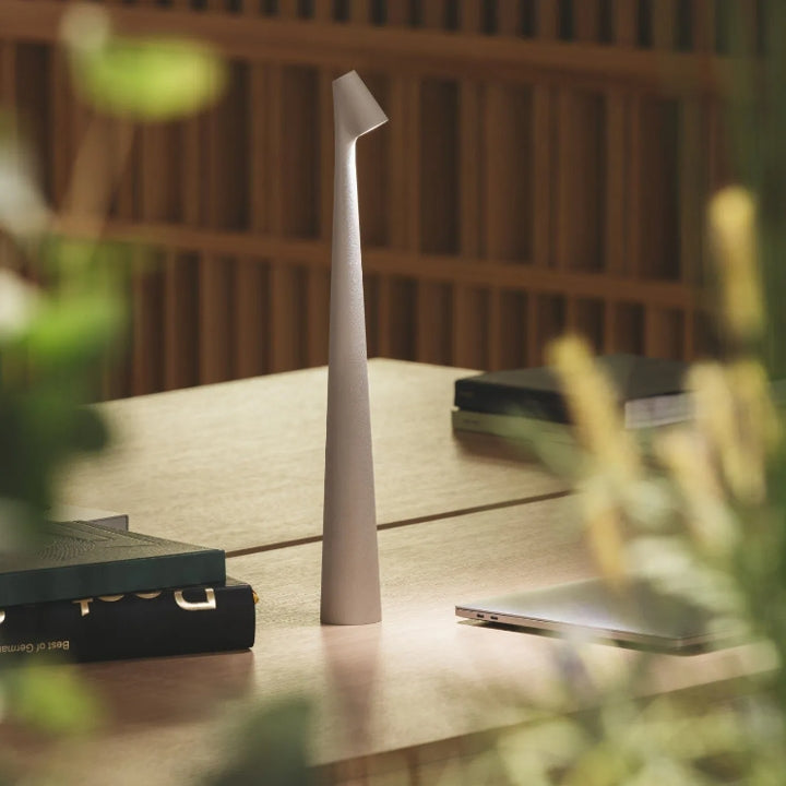 Maliben | Sculpting Table Lamp Wireless Led Lamp Solid Aluminium 10000mah Battery 3-Level Dimming Cri 90 Usb-C Charging Port Warm White 2700k