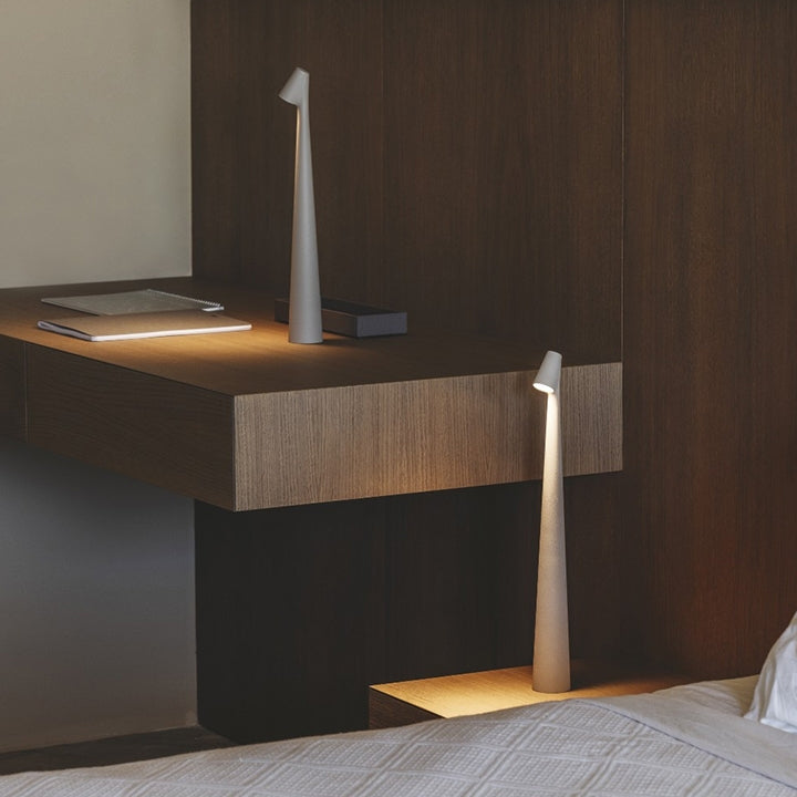 Maliben | Sculpting Table Lamp Wireless Led Lamp Solid Aluminium 10000mah Battery 3-Level Dimming Cri 90 Usb-C Charging Port Warm White 2700k