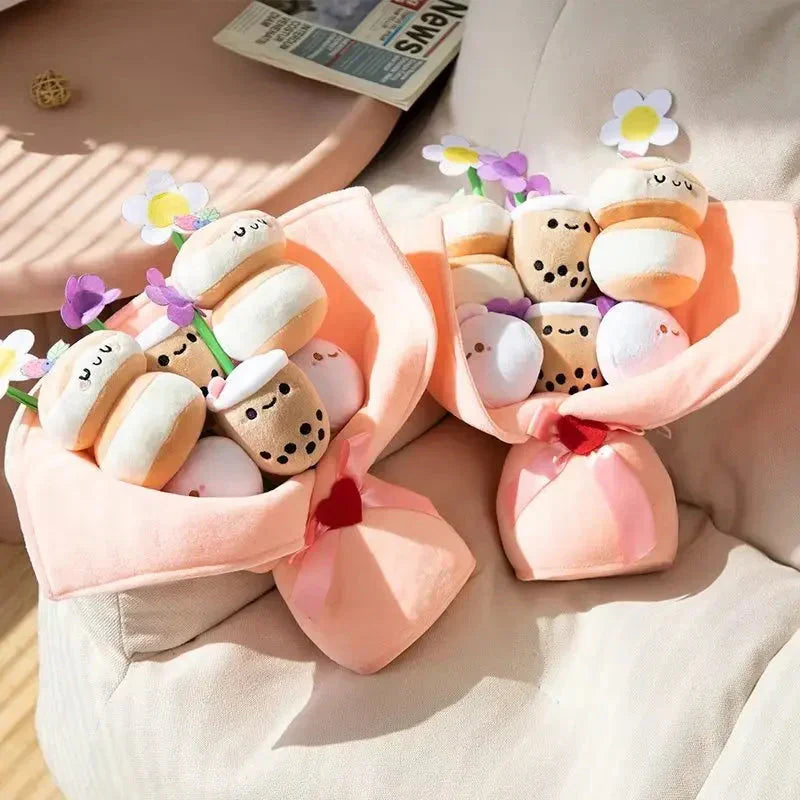 Maliben | Boba Bubble Tea Flower Bouquet Plushie