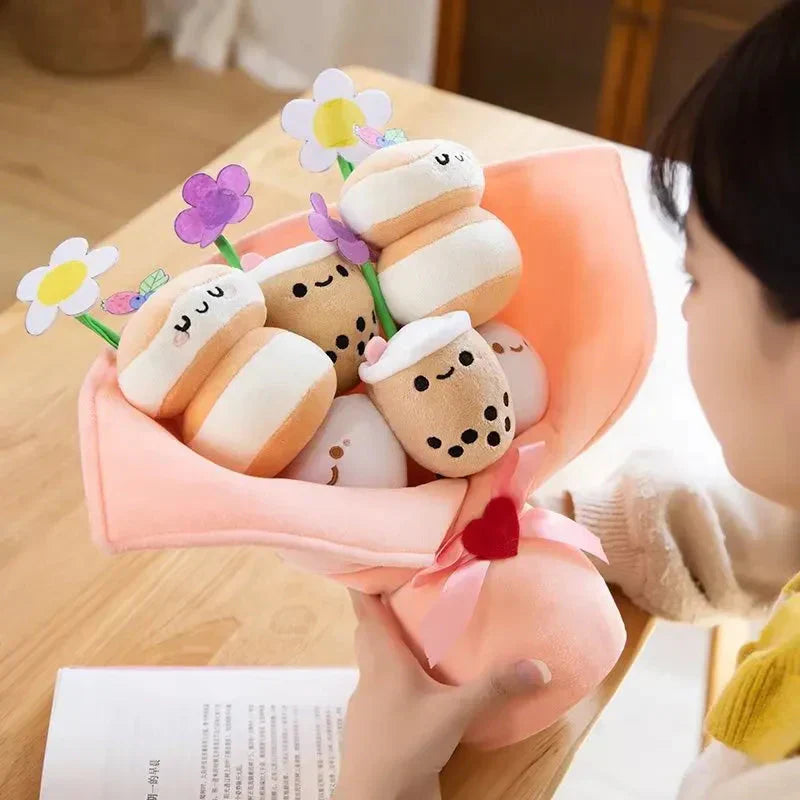 Maliben | Boba Bubble Tea Flower Bouquet Plushie