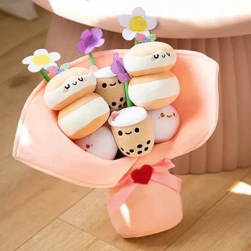 Maliben | Boba Bubble Tea Flower Bouquet Plushie