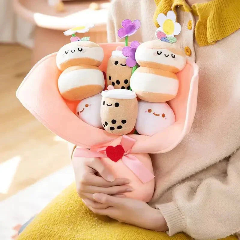 Maliben | Boba Bubble Tea Flower Bouquet Plushie