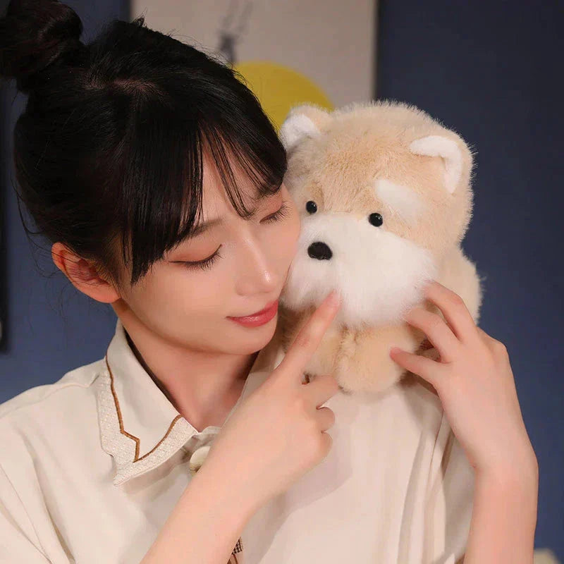 Maliben | Fluffy Gray Biege Schnauzer Dog Plushie