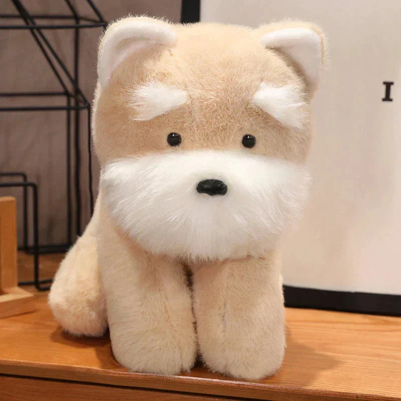 Maliben | Fluffy Gray Biege Schnauzer Dog Plushie