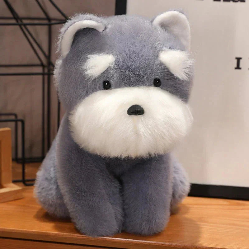 Maliben | Fluffy Gray Biege Schnauzer Dog Plushie