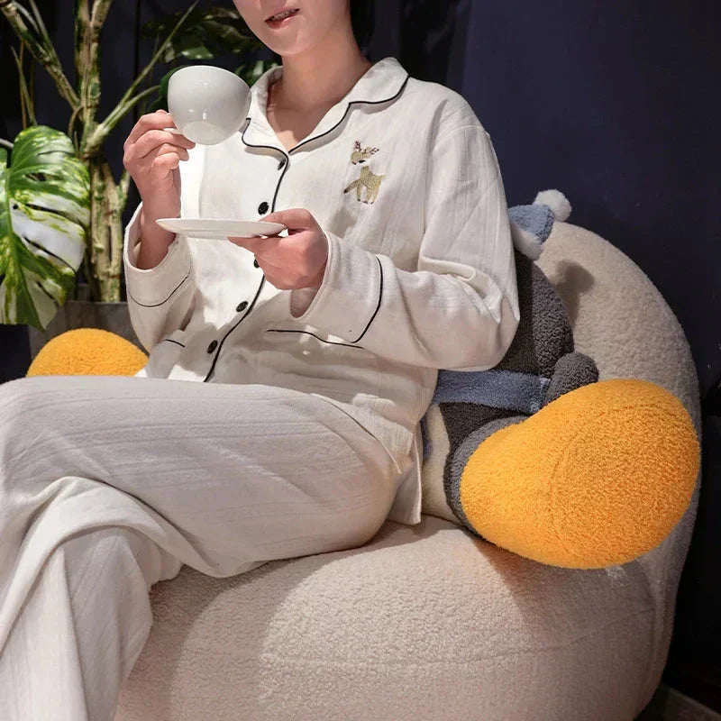 Maliben | Fluffy Penguin Backrest Cushion Pillow Seat