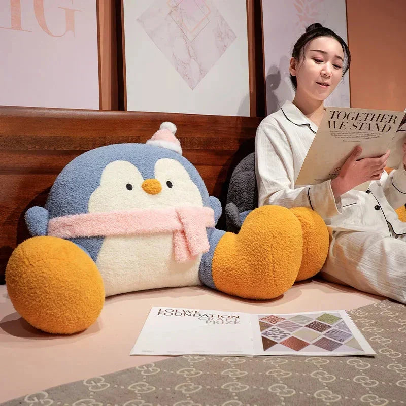 Maliben | Fluffy Penguin Backrest Cushion Pillow Seat