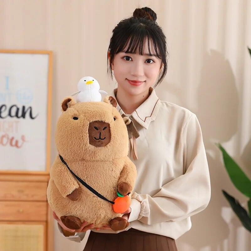 Maliben | Fluffy Sleepy Capybara With Orange Plushie