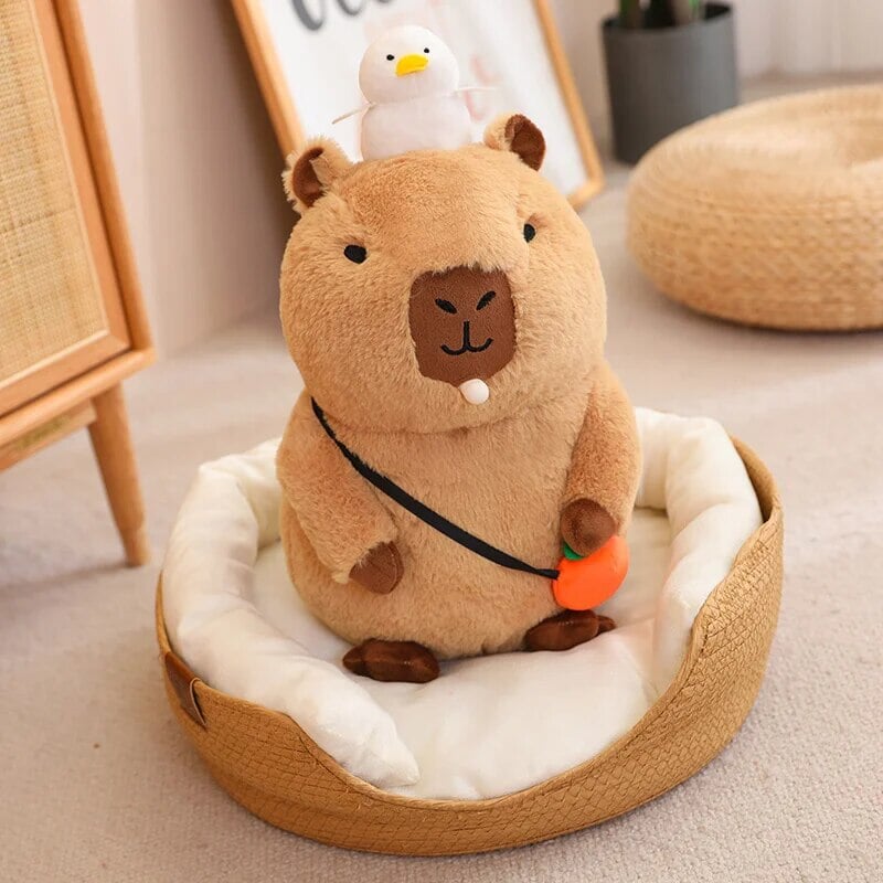 Maliben | Fluffy Sleepy Capybara With Orange Plushie
