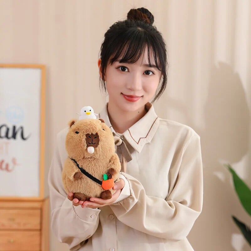 Maliben | Fluffy Sleepy Capybara With Orange Plushie
