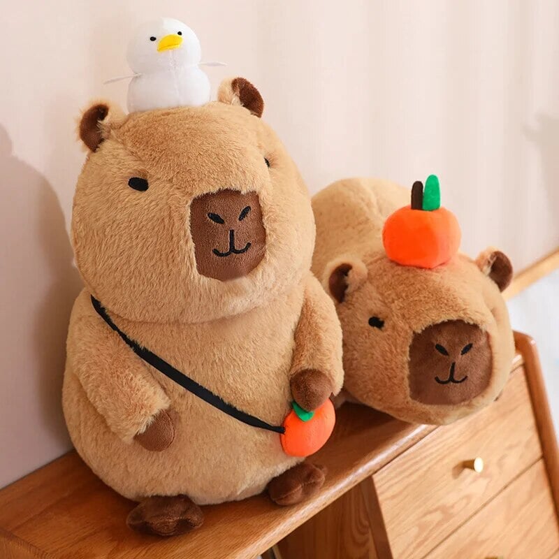Maliben | Fluffy Sleepy Capybara With Orange Plushie