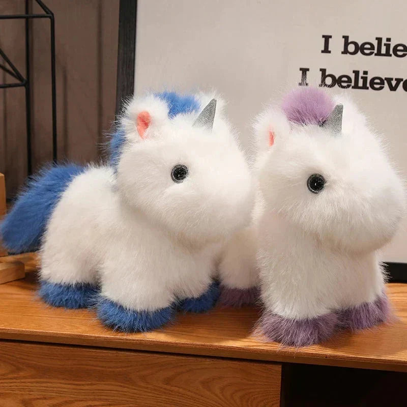 Maliben | Fluffy White Blue Purple Chibi Unicorn Plushie