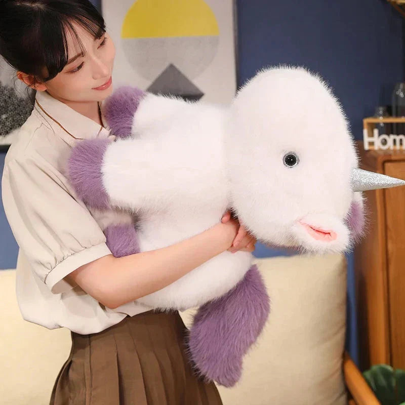 Maliben | Fluffy White Blue Purple Chibi Unicorn Plushie
