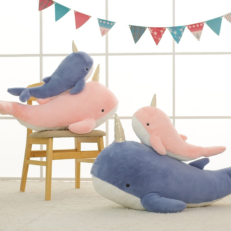 Maliben | Giant Blue Pink Narwhal Plushies